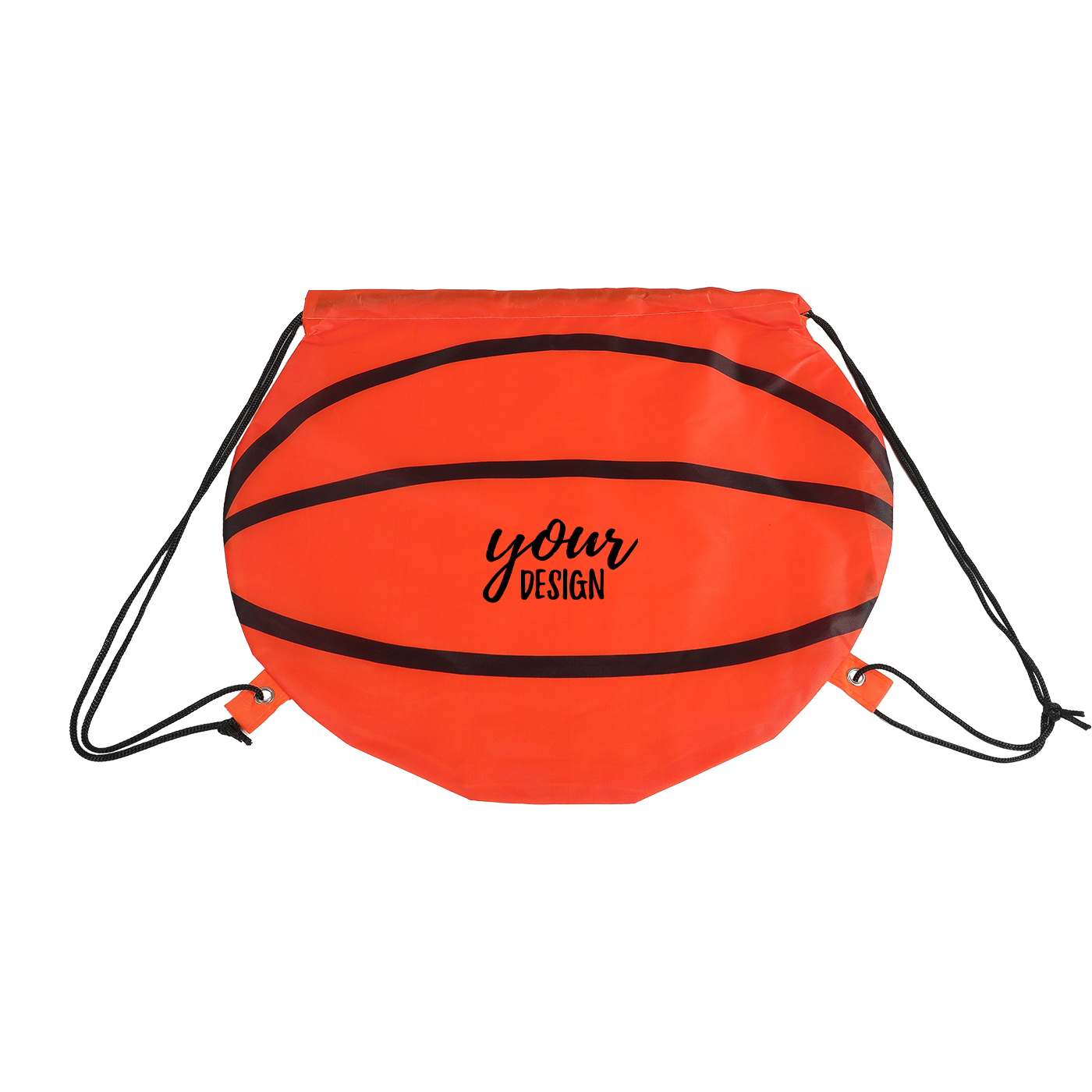 Custom Basketball Shaped Drawstring Bag
