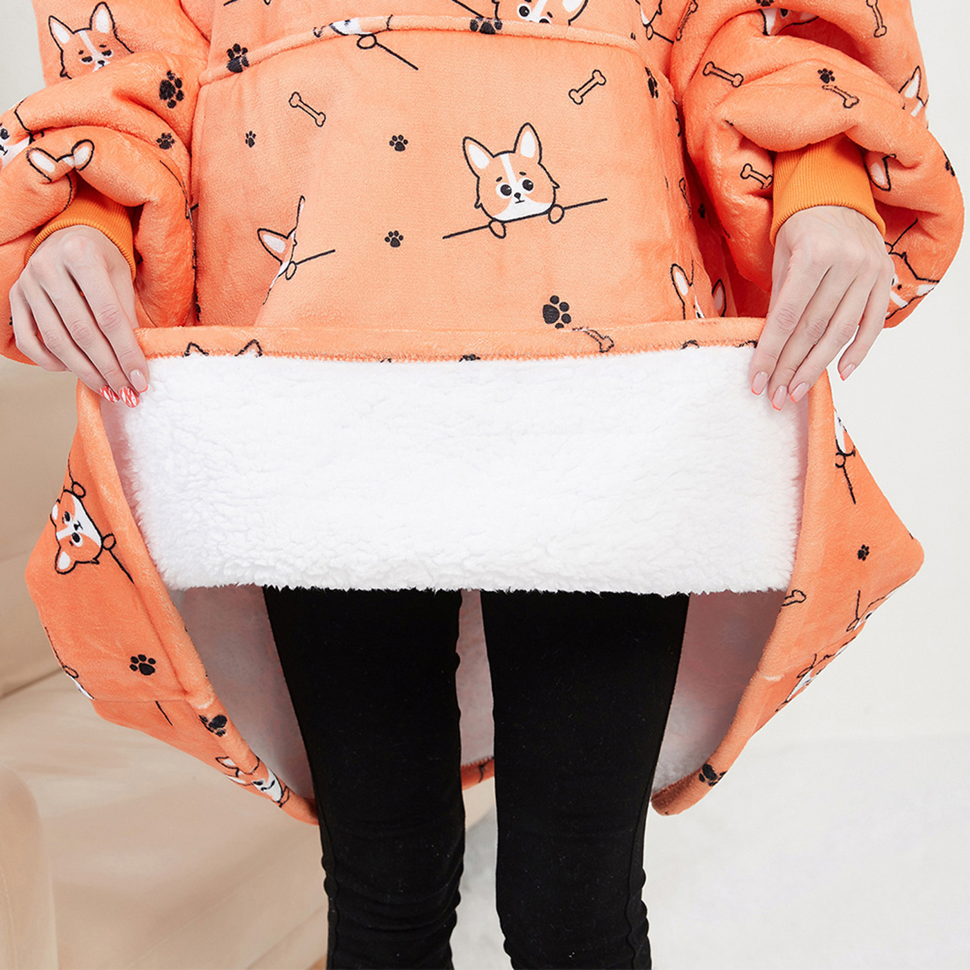 Oversized Flannel Hoodie Blanket1