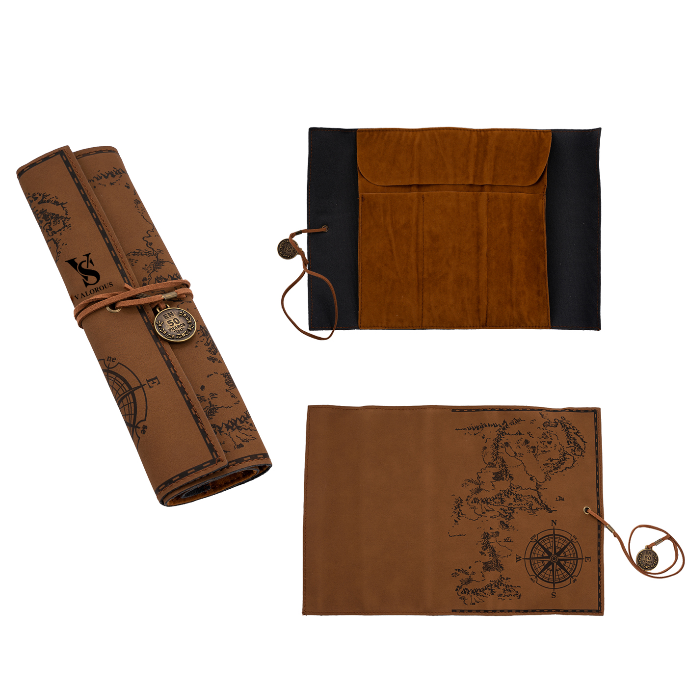 Personalized Leather PU Pencil Roll Up Case