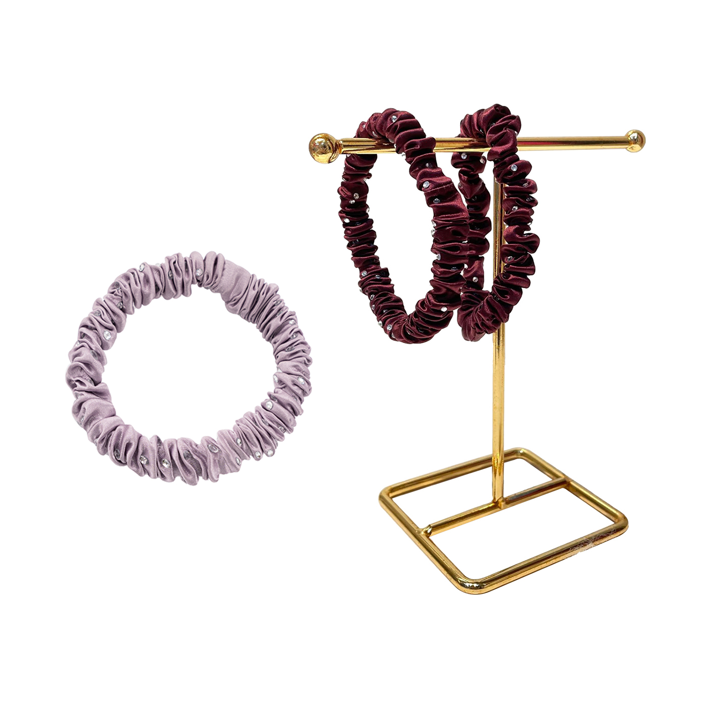 Silk Crystal Skinny Scrunchie2