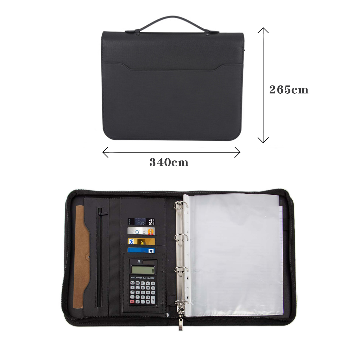 Zippered Ring Binder Padfolio With Calculator4