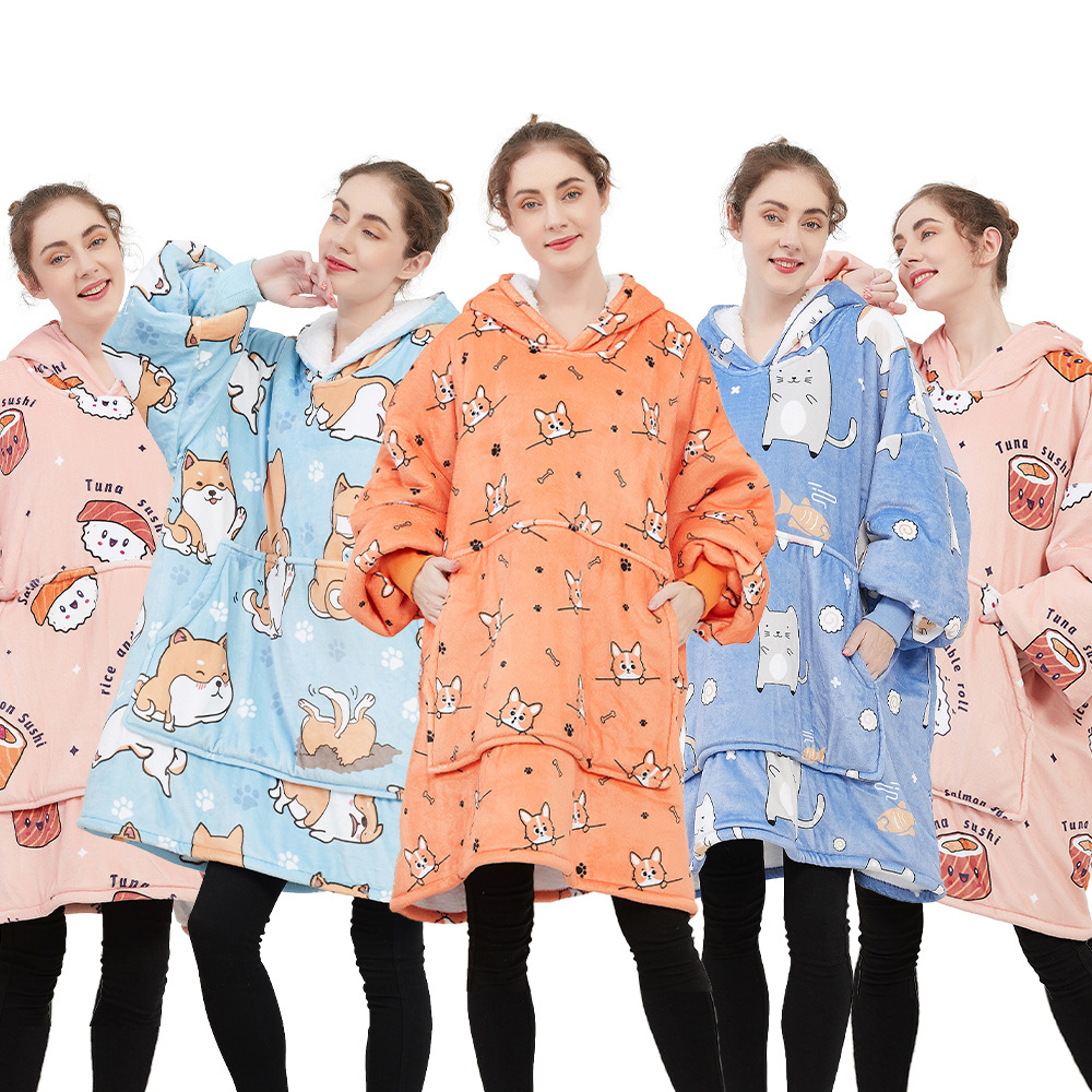 Oversized Flannel Hoodie Blanket2