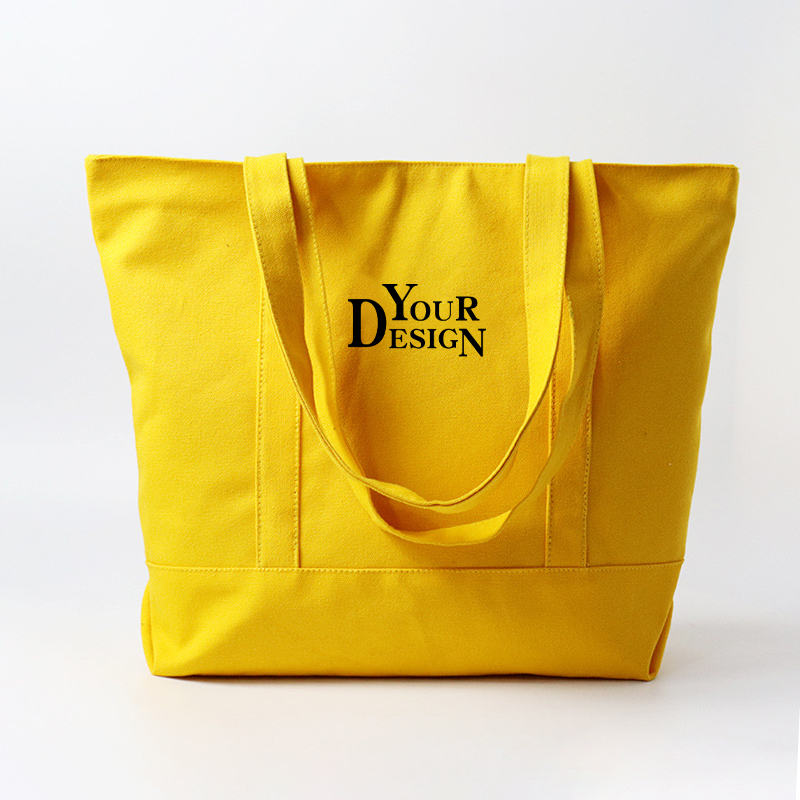 Custom Canvas Zippered Tote Shoulder Bag2