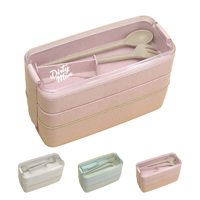 3 Layers Wheat Straw Bento Box