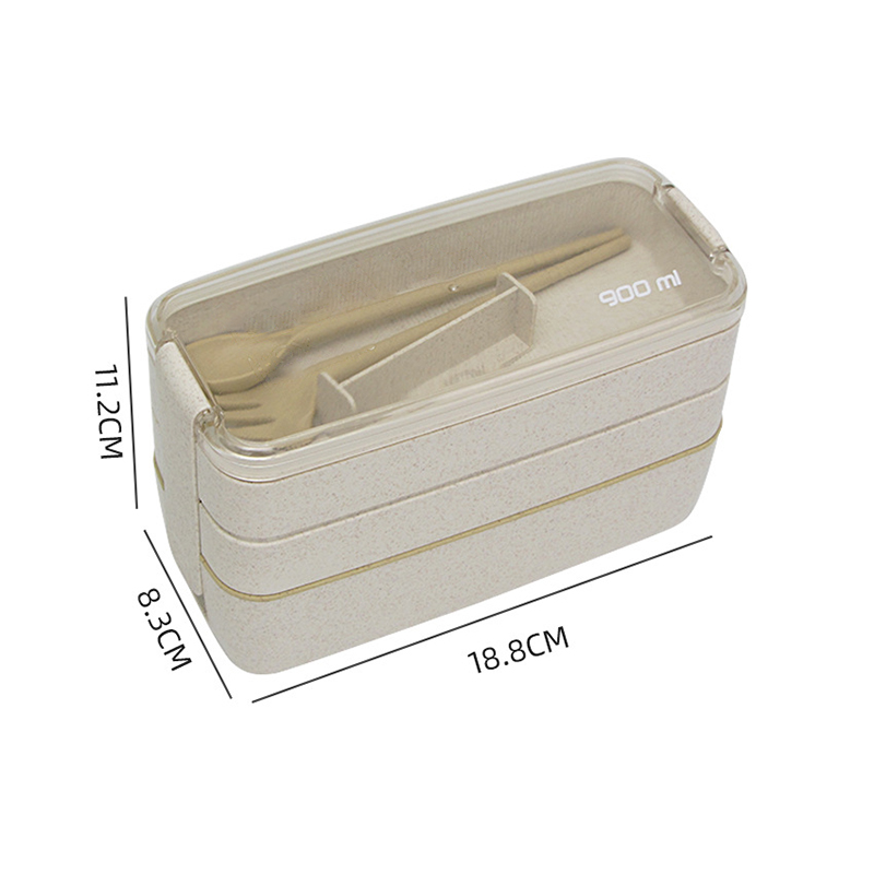3-In-1 Wheat Straw Lunch Container3