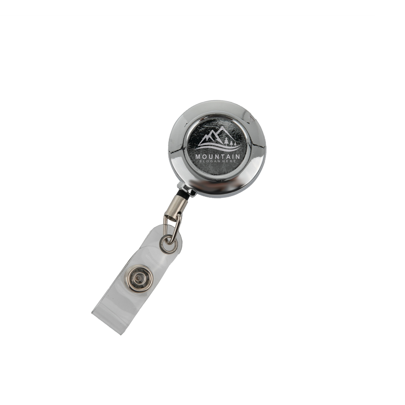 Round Metal Retractable Badge Holder