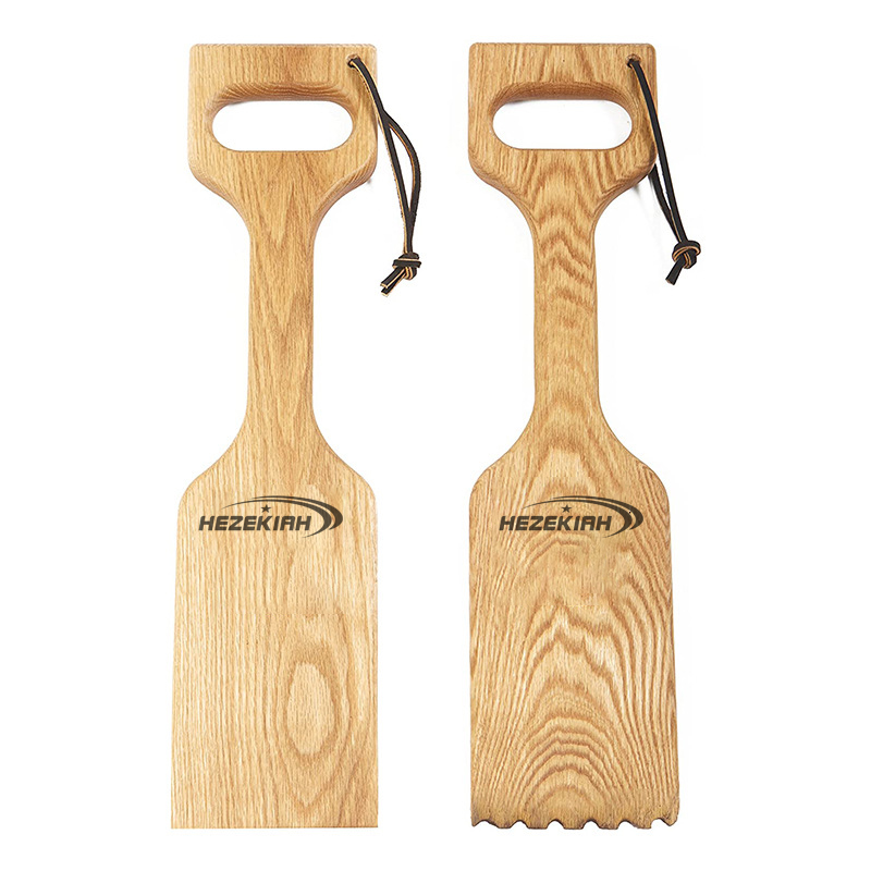 Wooden BBQ Grill Scraper with Bottle Opener