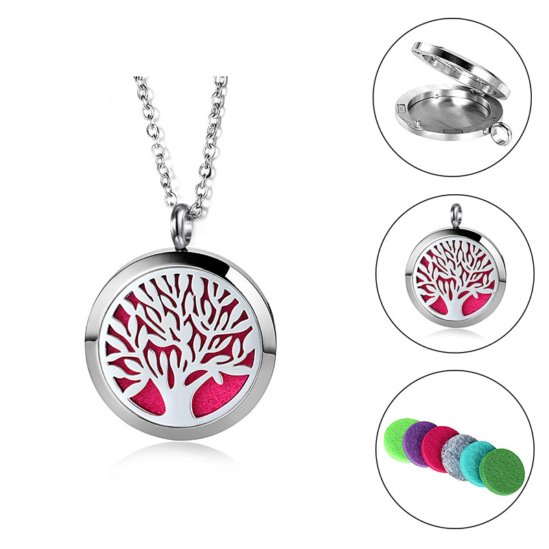 Stainless Steel Hollow Aroma Necklace