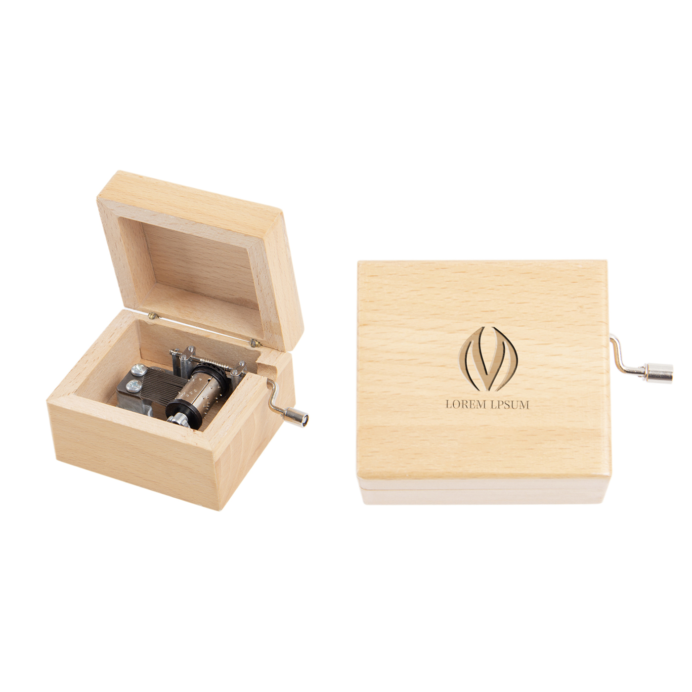 Wooden Hand Crank Vintage Music Box3