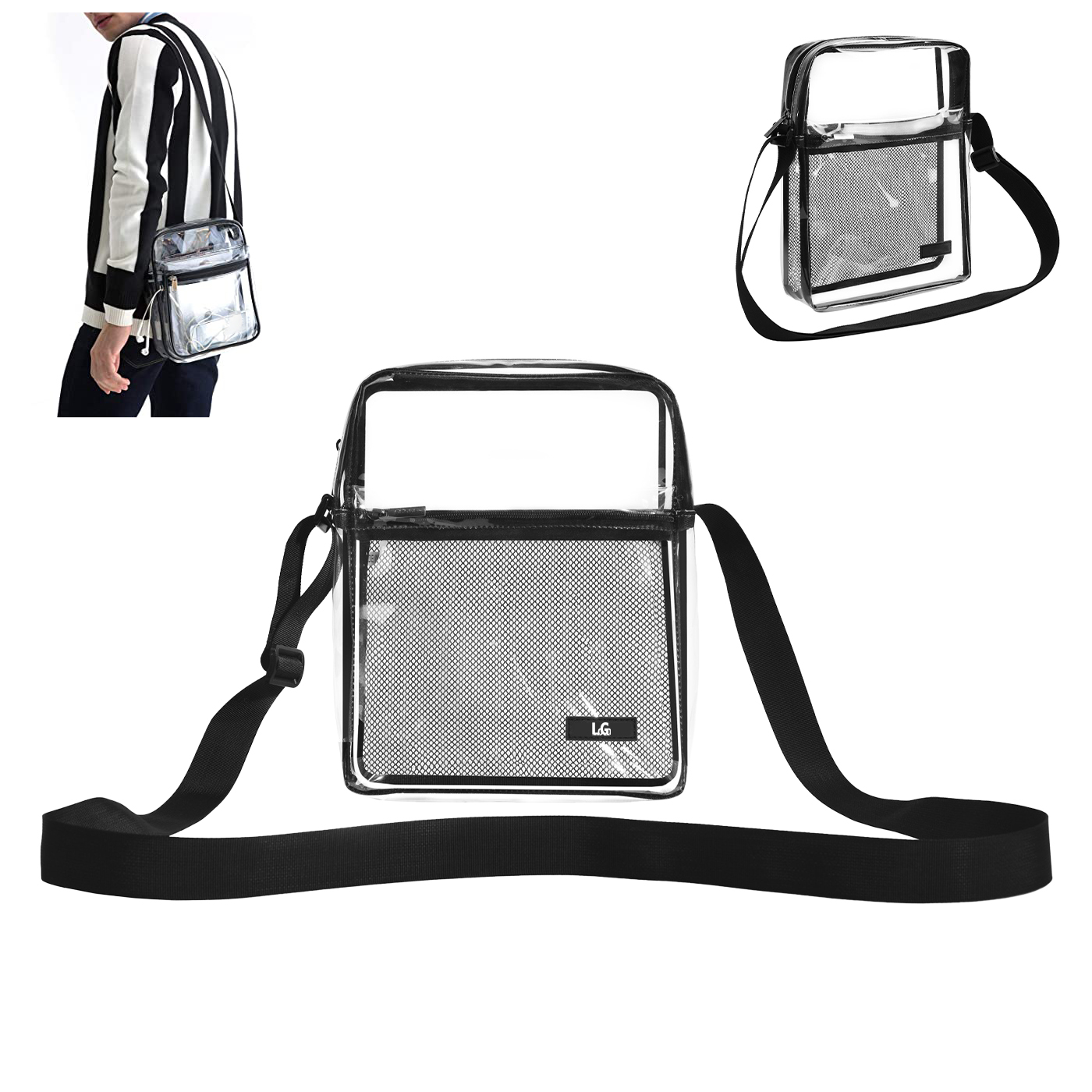 Stadium Approved Clear Messenger Bag1