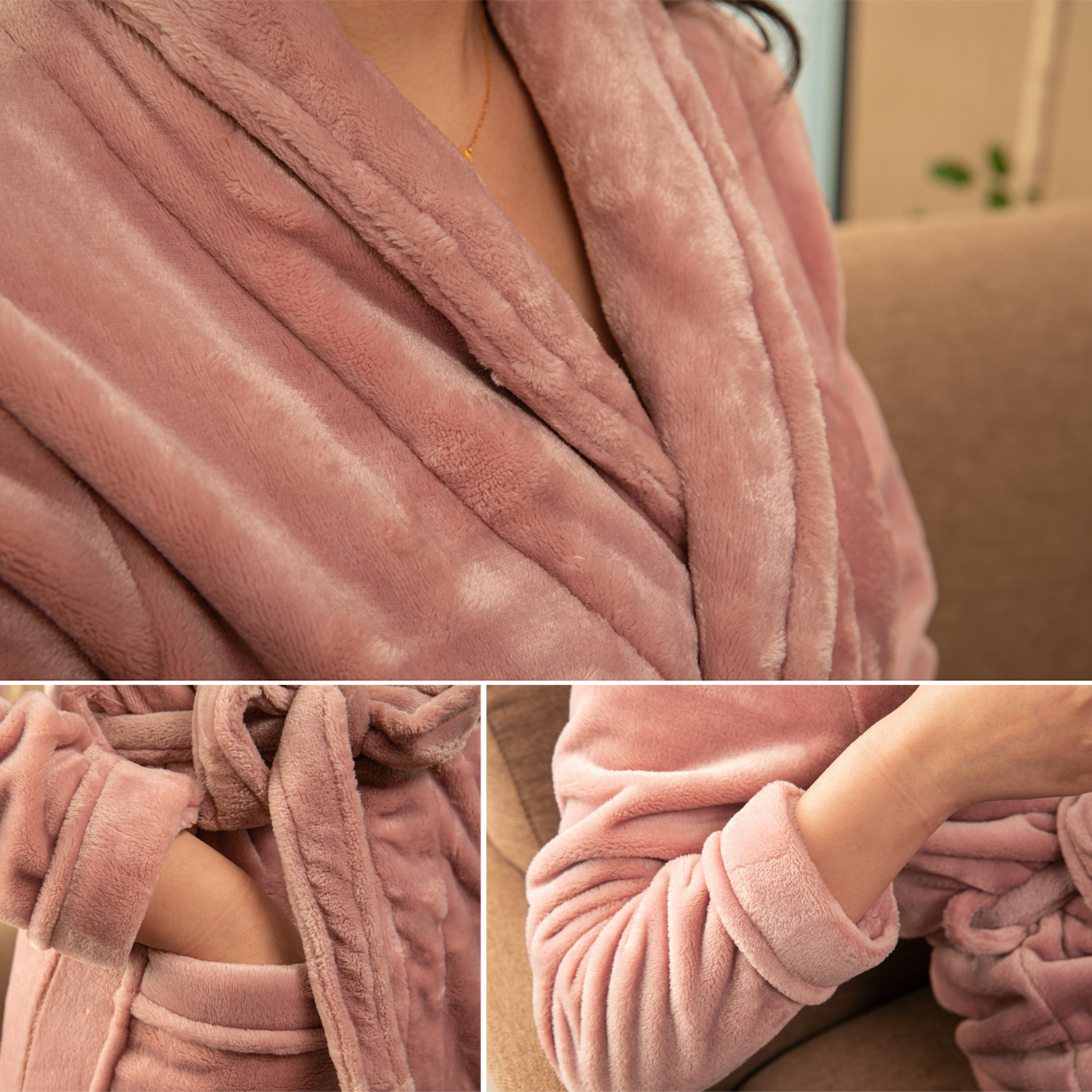 Soft Lapel Flannel Robe2