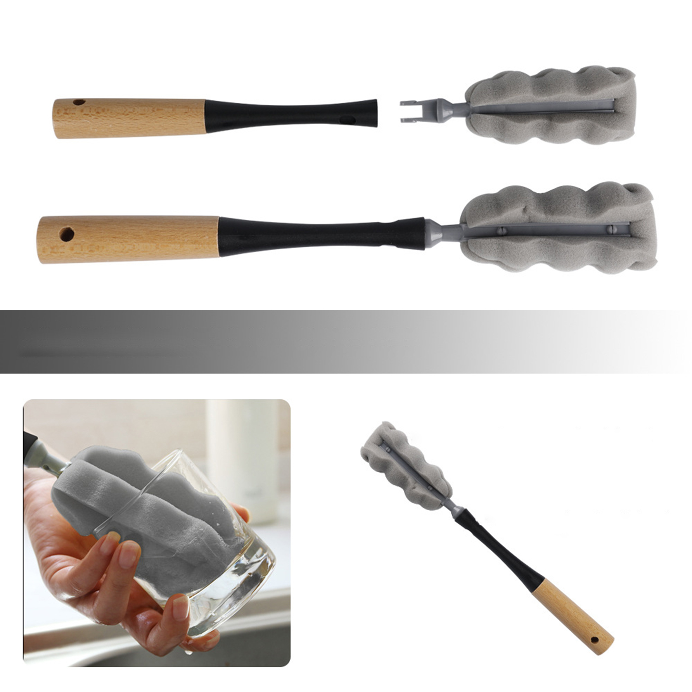 Dishwashing Foam Bottle Sponge Brush3