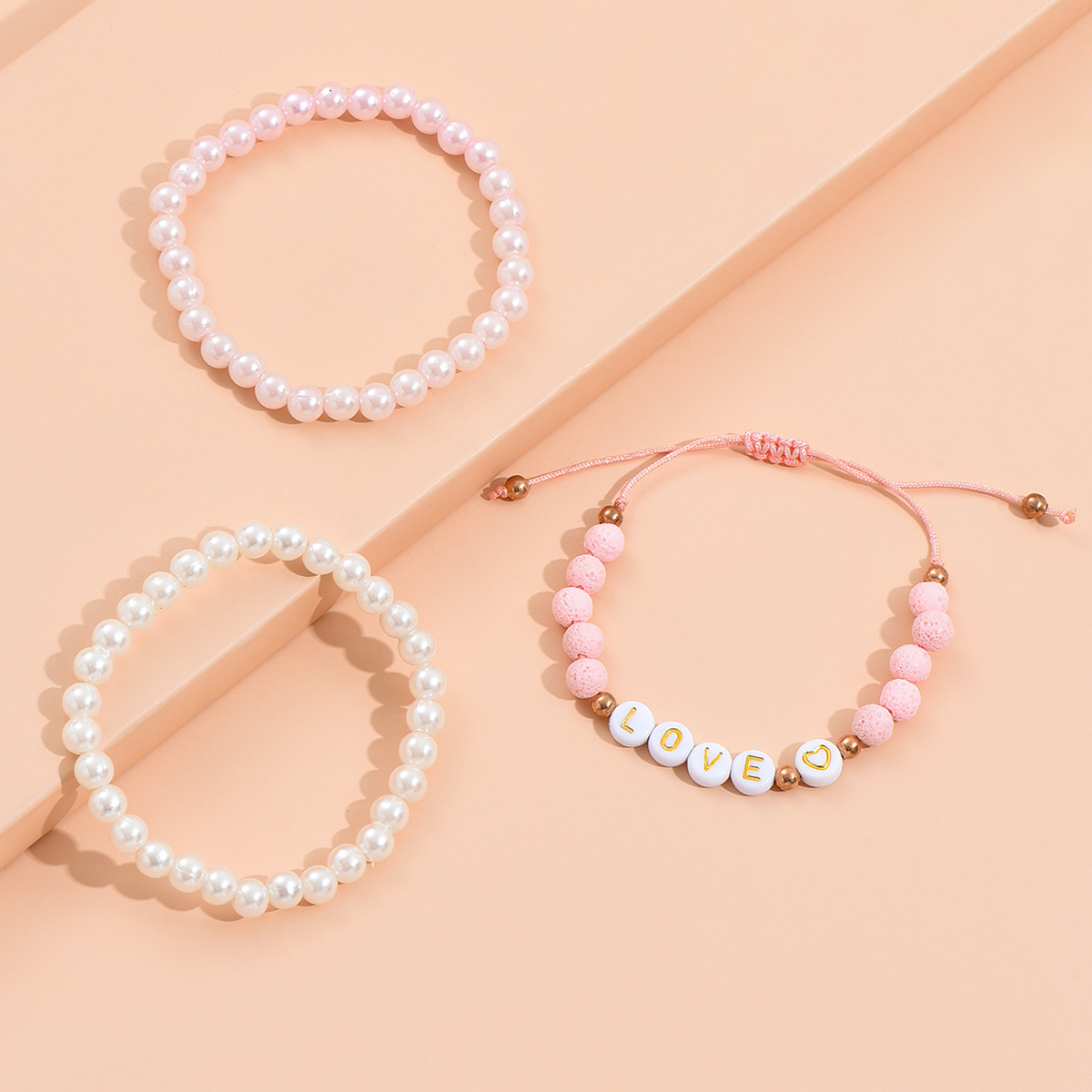 3Pcs Adjustable Stone Bracelet Set