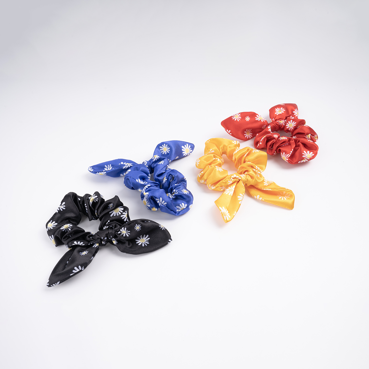 Satin Scrunchie Hair Tie With Bow3