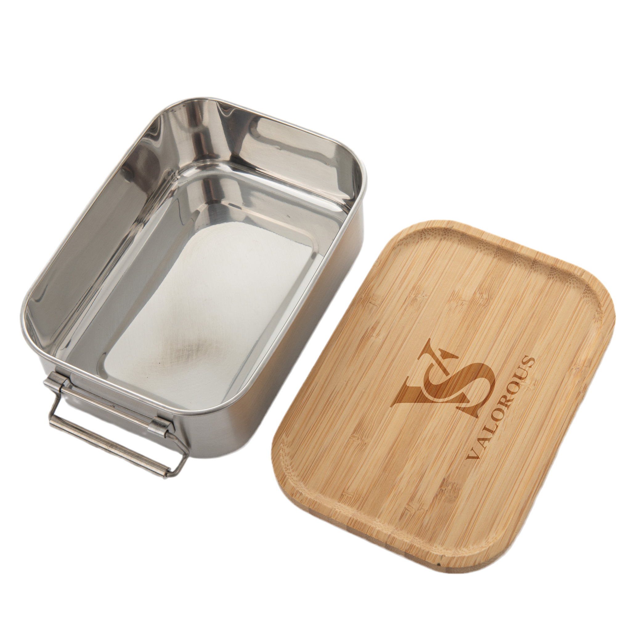Promotional Stainless Steel Lunch Box With Bamboo Lid