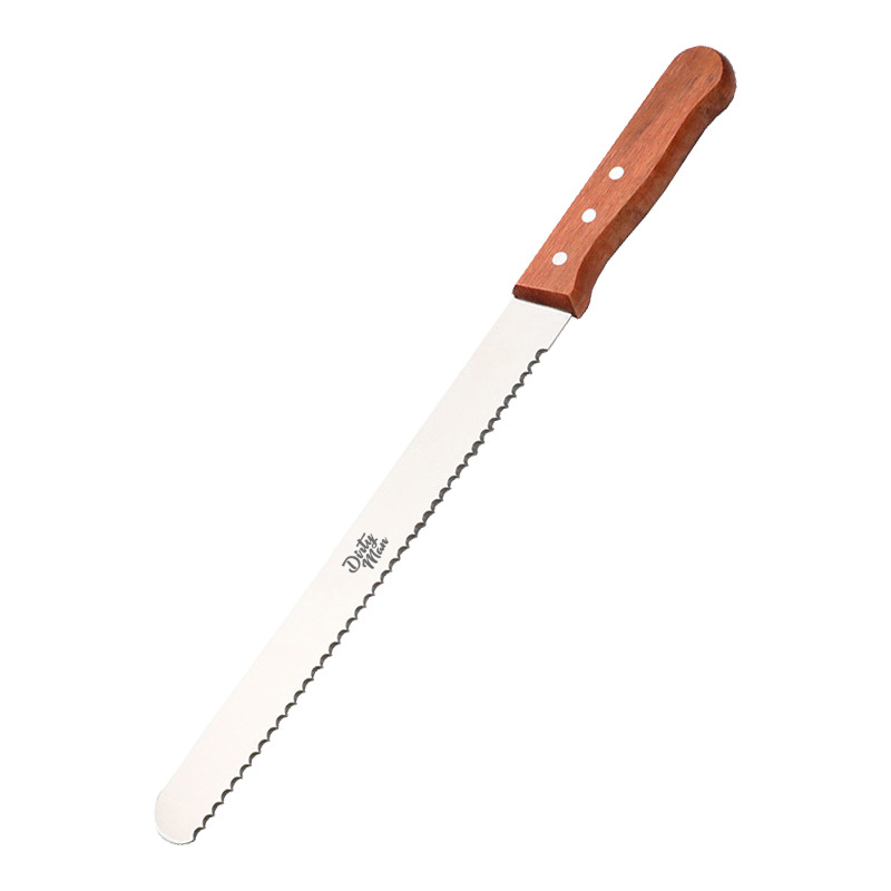 Custom Bread Knife With Wooden Handle