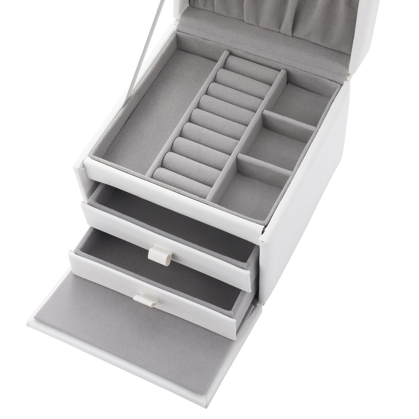 Custom Portable Square Jewelry Box With Mirror3