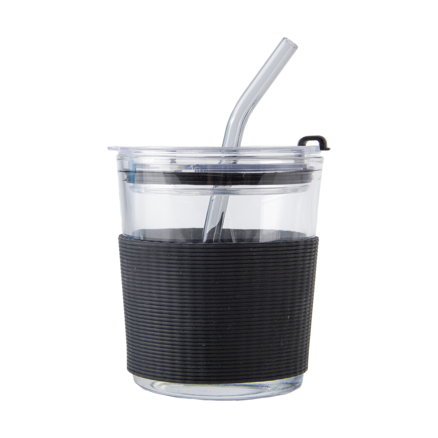 Custom Glass Cup With Lid And Straw1
