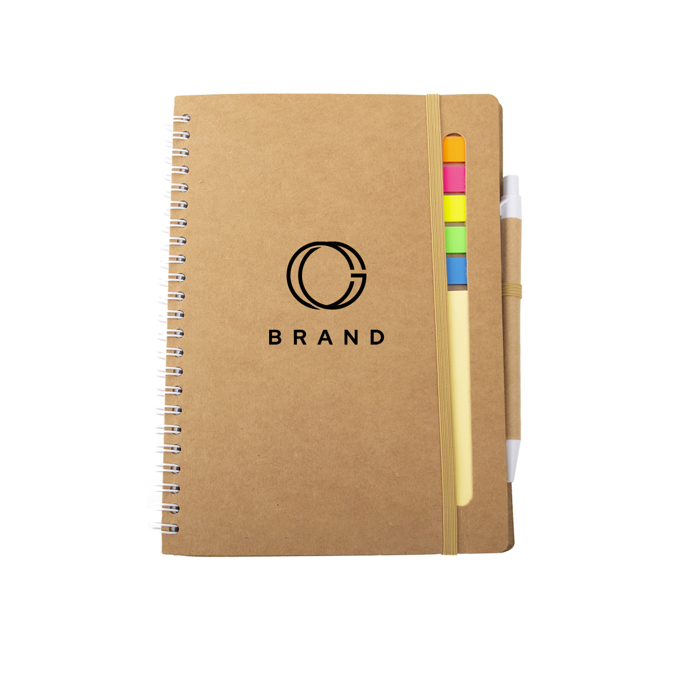 A5 Spiral Notebook With Sticky Flags And Pen