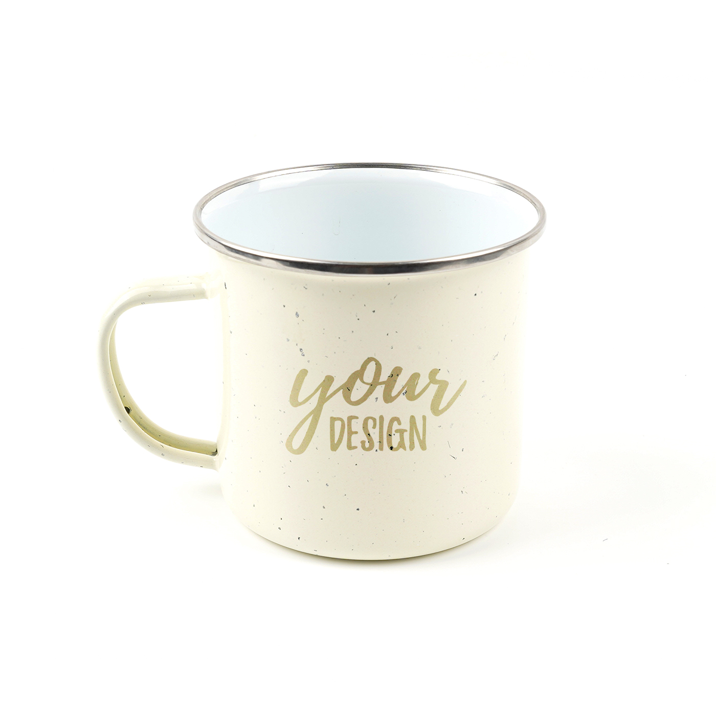 Custom 17oz Enamel Mug With Silver Rim1