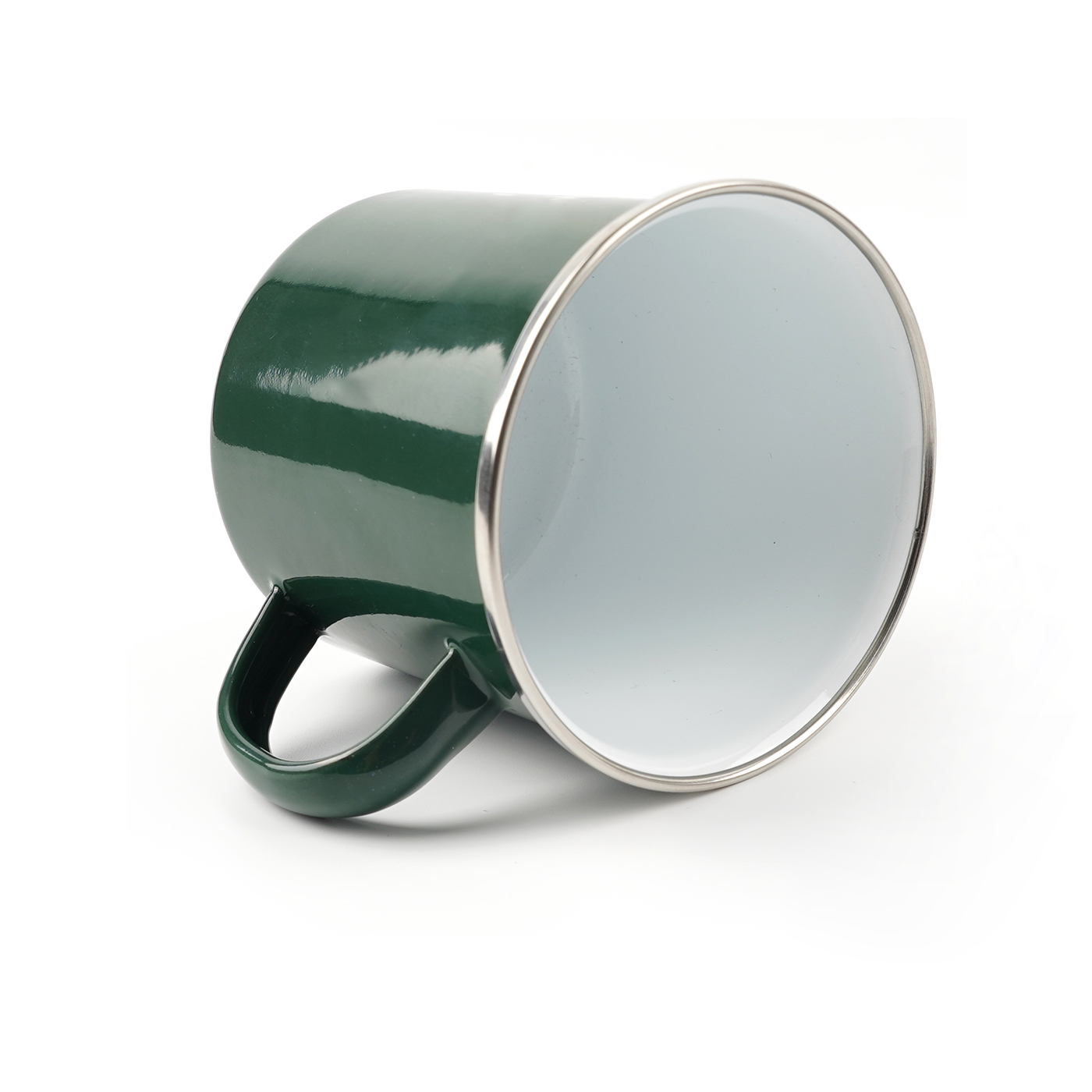 Personalized 12oz  Enamel Mug With Silver Rim2