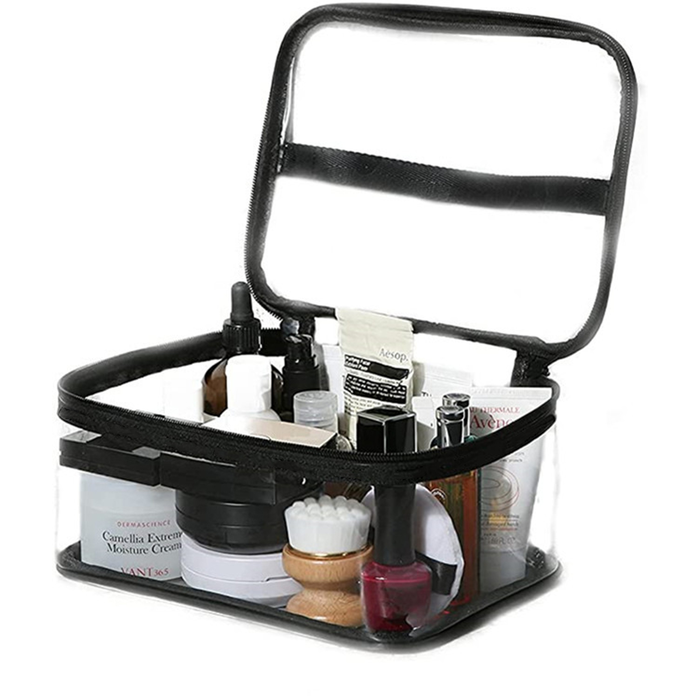 Portable Zippered Clear Makeup Bag