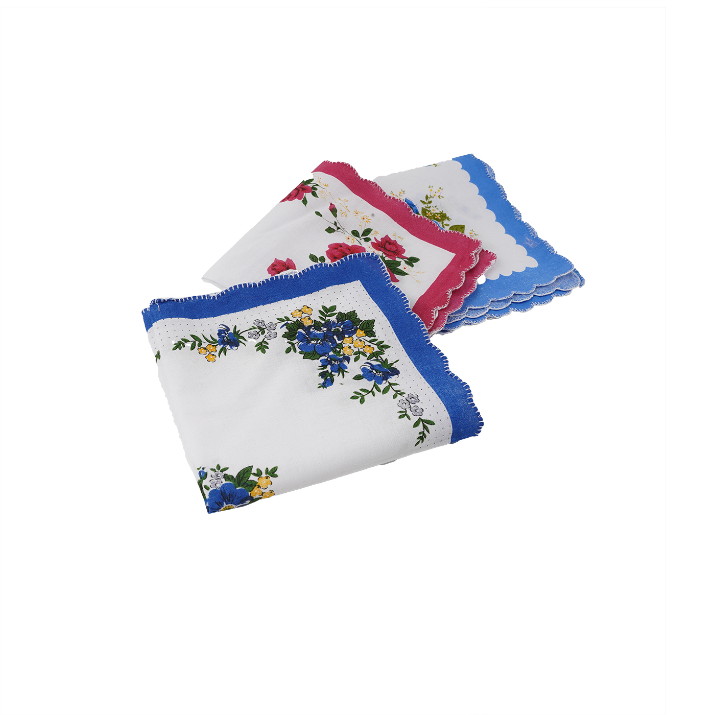 Women Vintage Floral Soft Handkerchief
