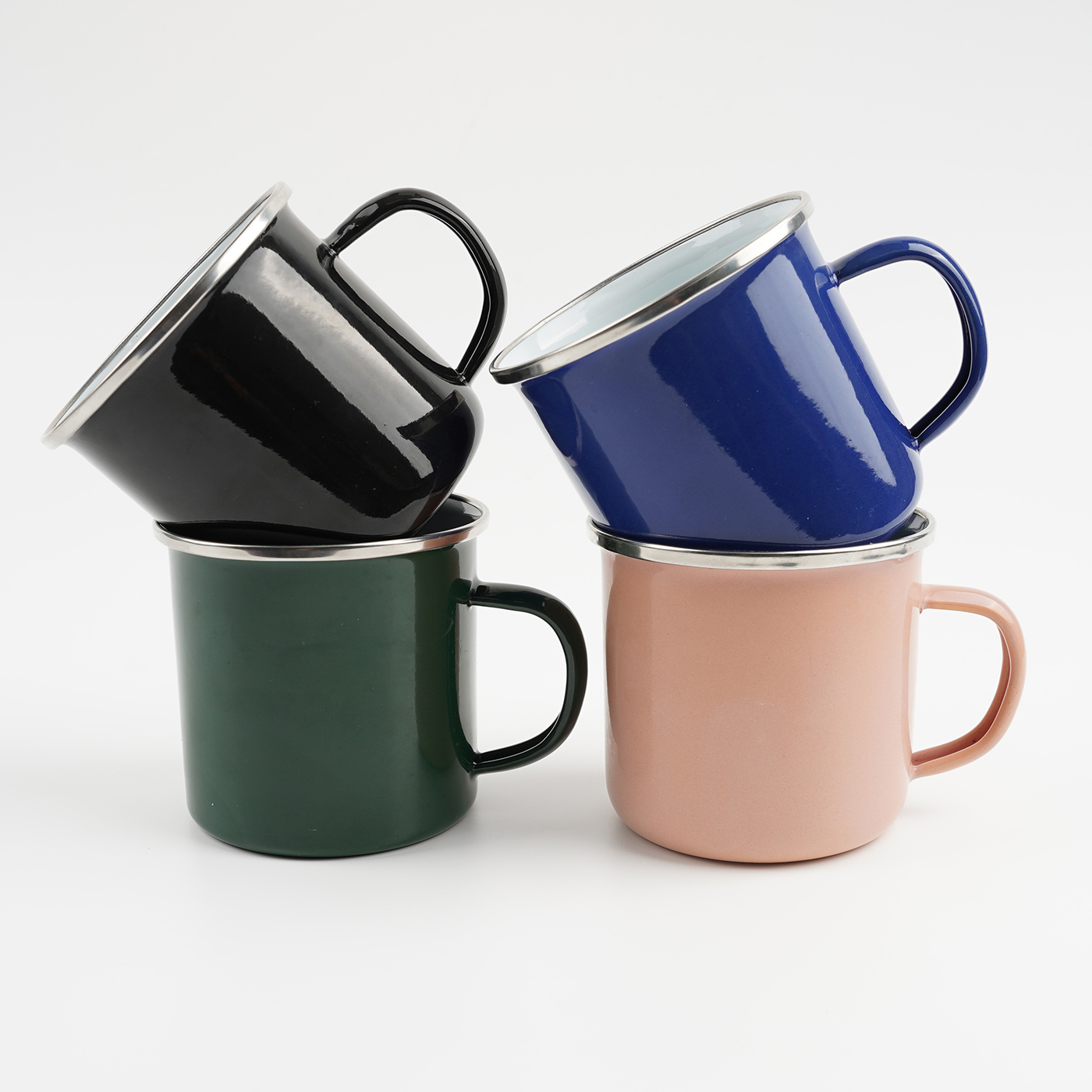 Personalized 12oz  Enamel Mug With Silver Rim4