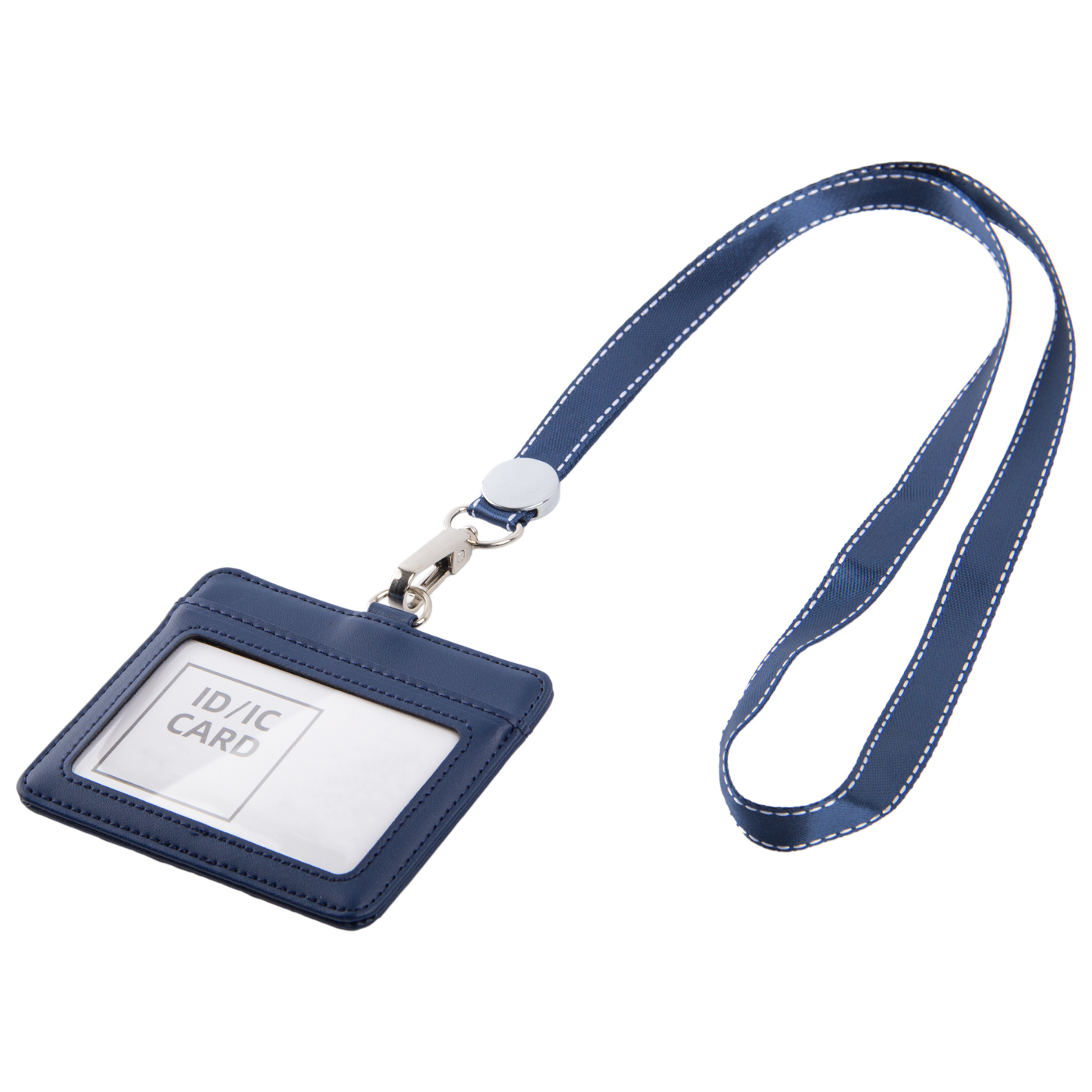 Horizontal Leather ID Badge Holder