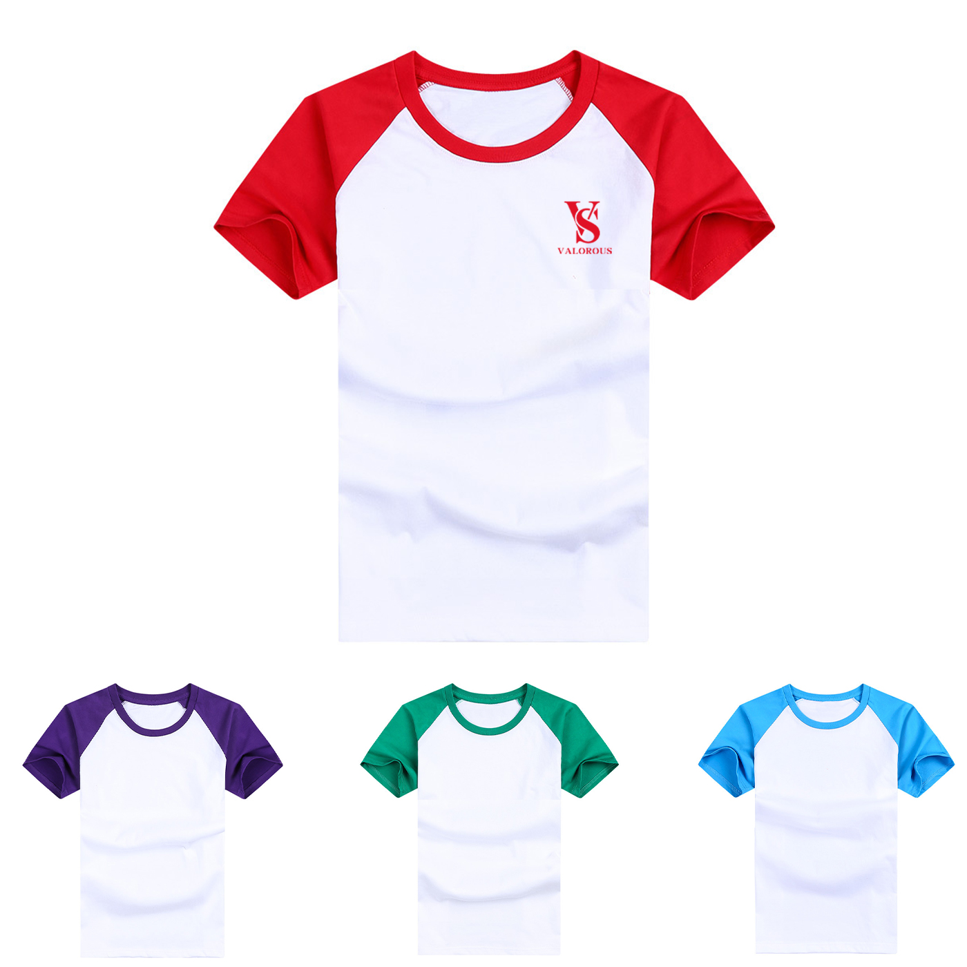 Kids Round Neck Color Block T Shirt