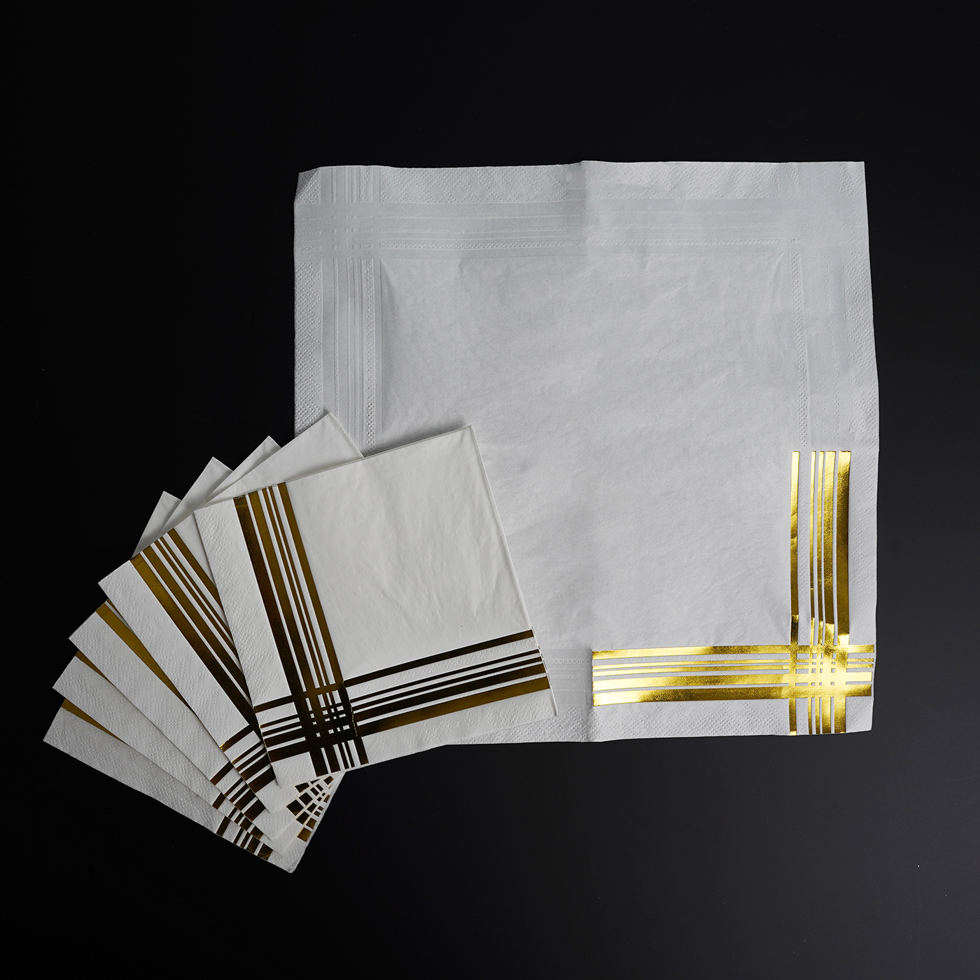 Custom 3 Ply Gold Foil Stamped Napkins