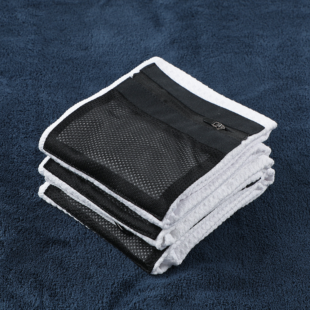 Golf Towel With Zippered Pocket