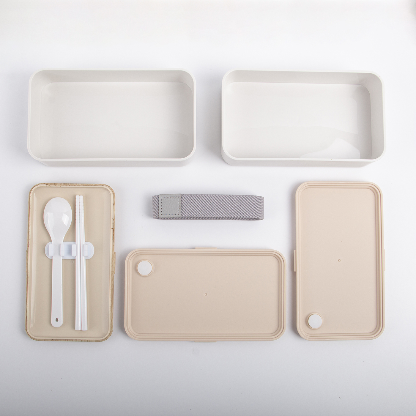 Double Layer Wood Grain Bento Box 2
