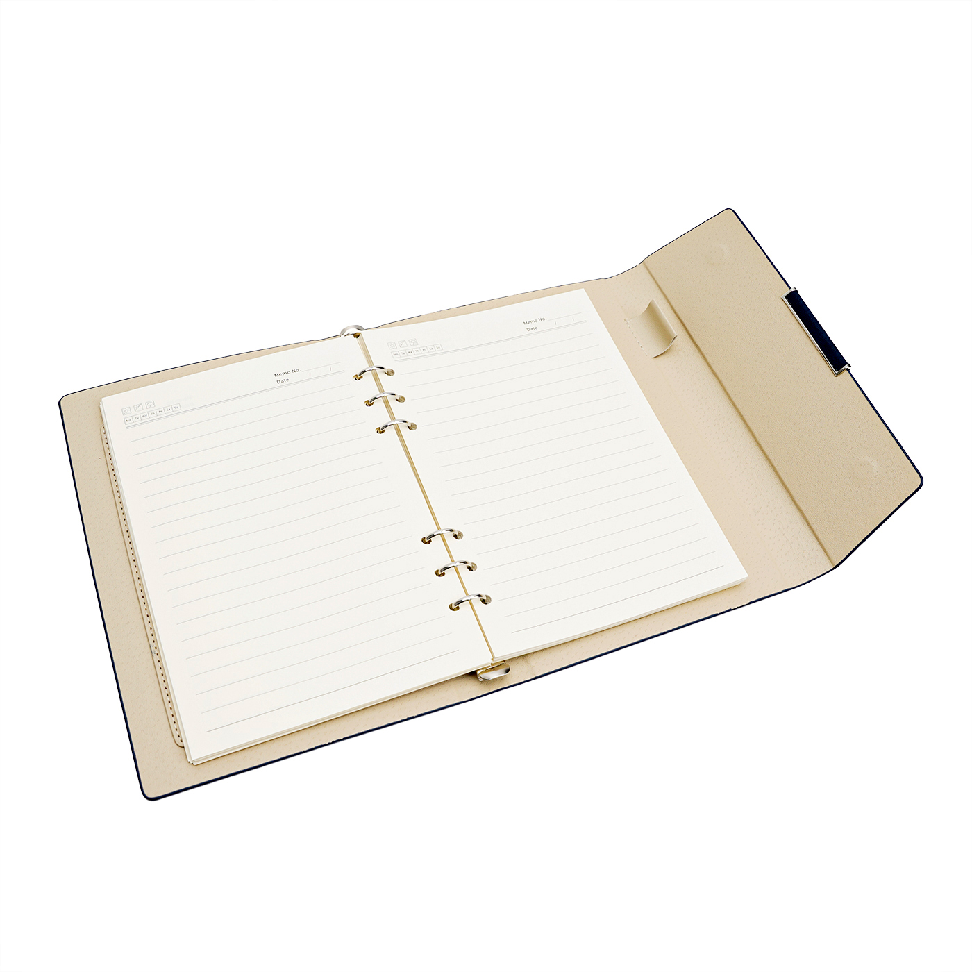 Custom Leather Tri Fold Loose Leaf Notebook2