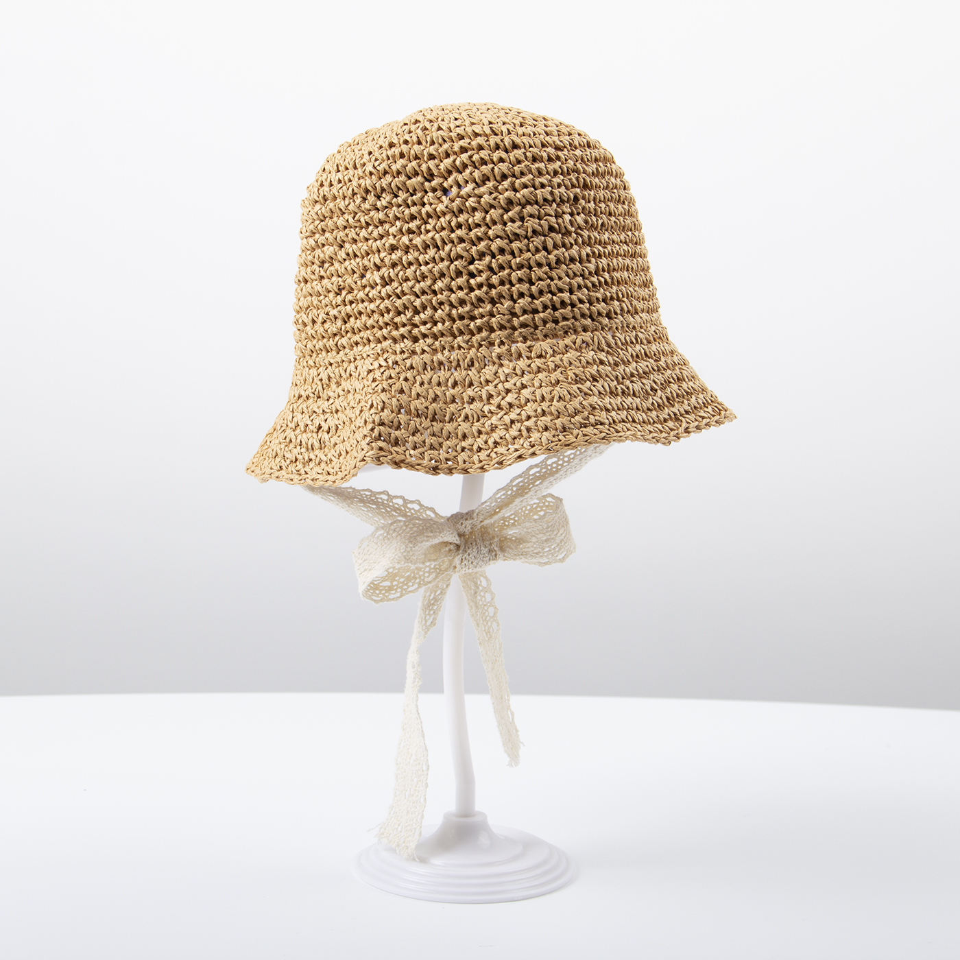 Baby Foldable Straw Hat With Lace Strap2