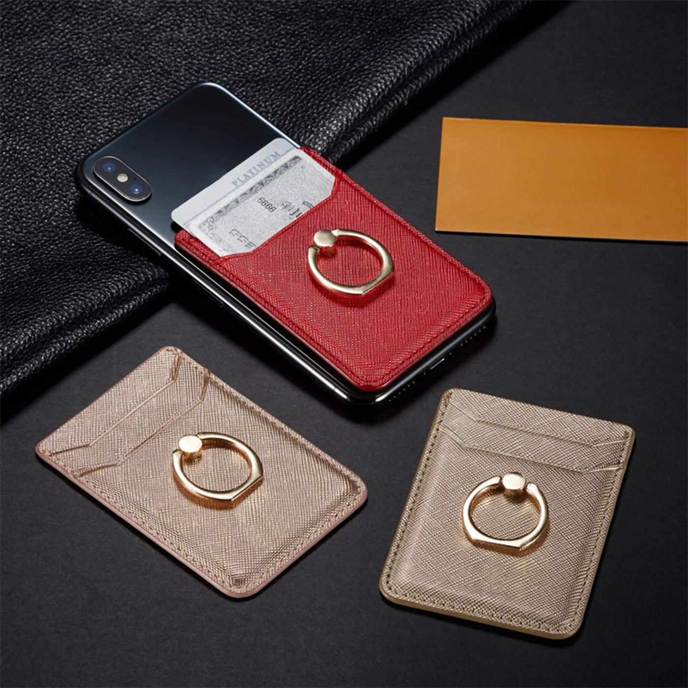 Phone Stick On Credit Card Holder With Ring3
