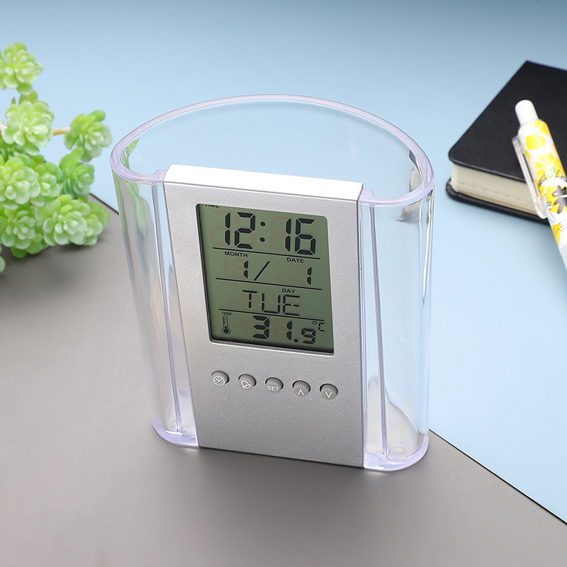 LCD Digital Alarm Clock Pencil Holder 3