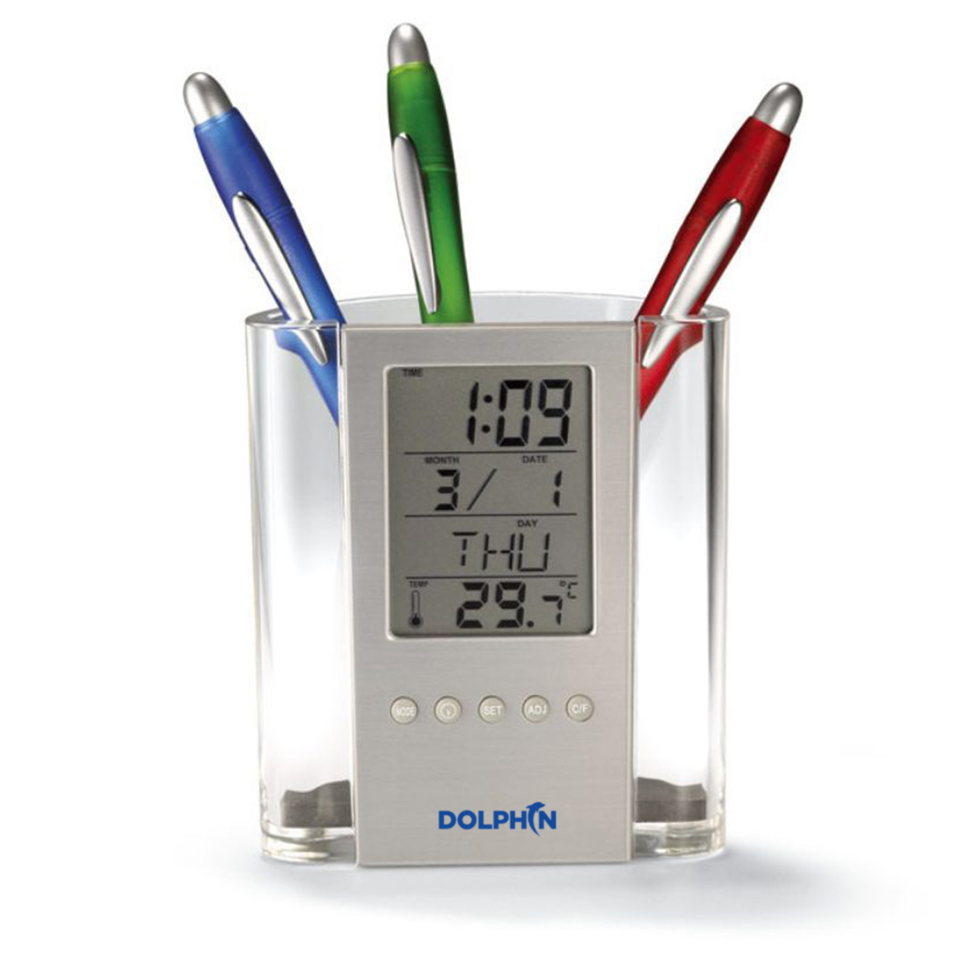 LCD Digital Alarm Clock Pencil Holder 