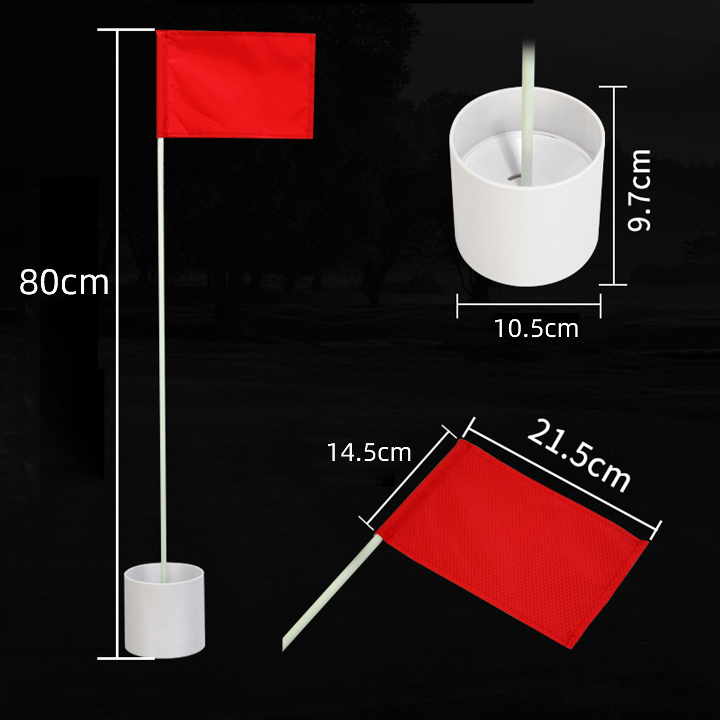 Practice Golf Hole Pole Cup Flag Stick Set 2