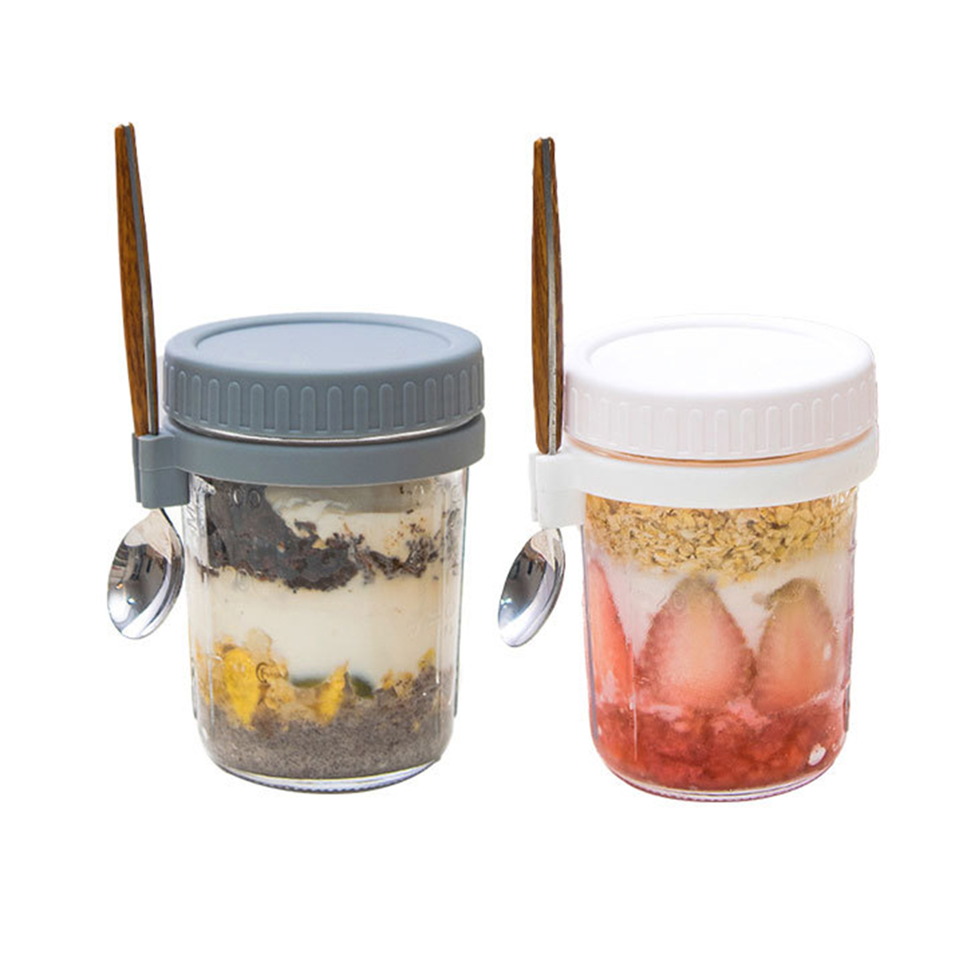 Overnight Oats Containers With Lids And Spoons