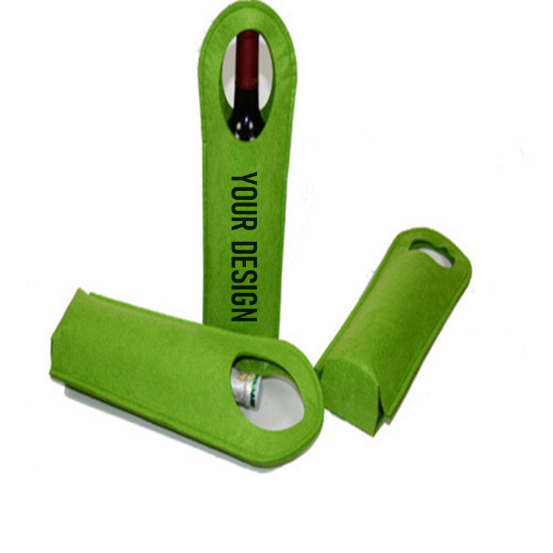 Custom Printed Felt Wine Bottle Bags  1