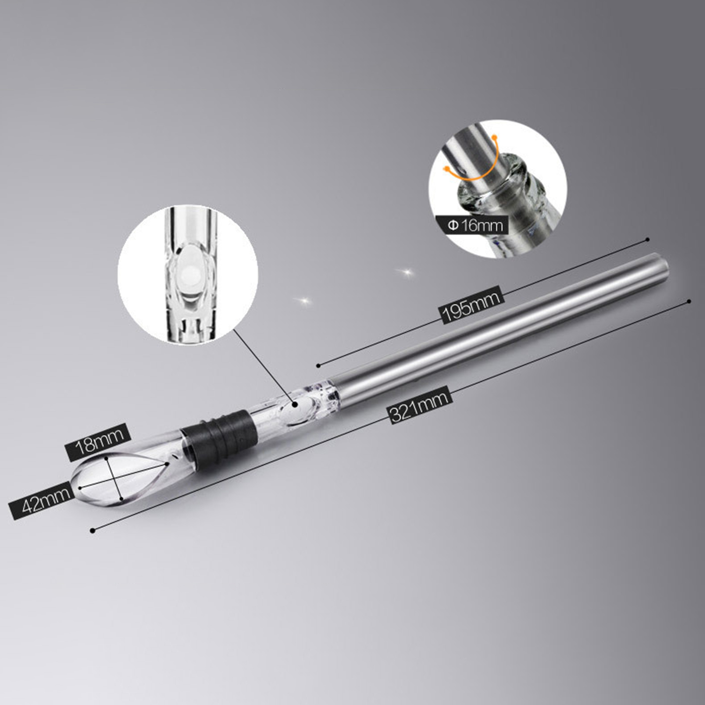 &nbsp;3-in-1 Stainless Steel Wine Bottle Cooler Stick4