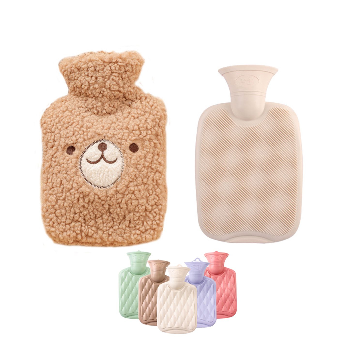 Hot Water Bottle With Cute Fleece Cover