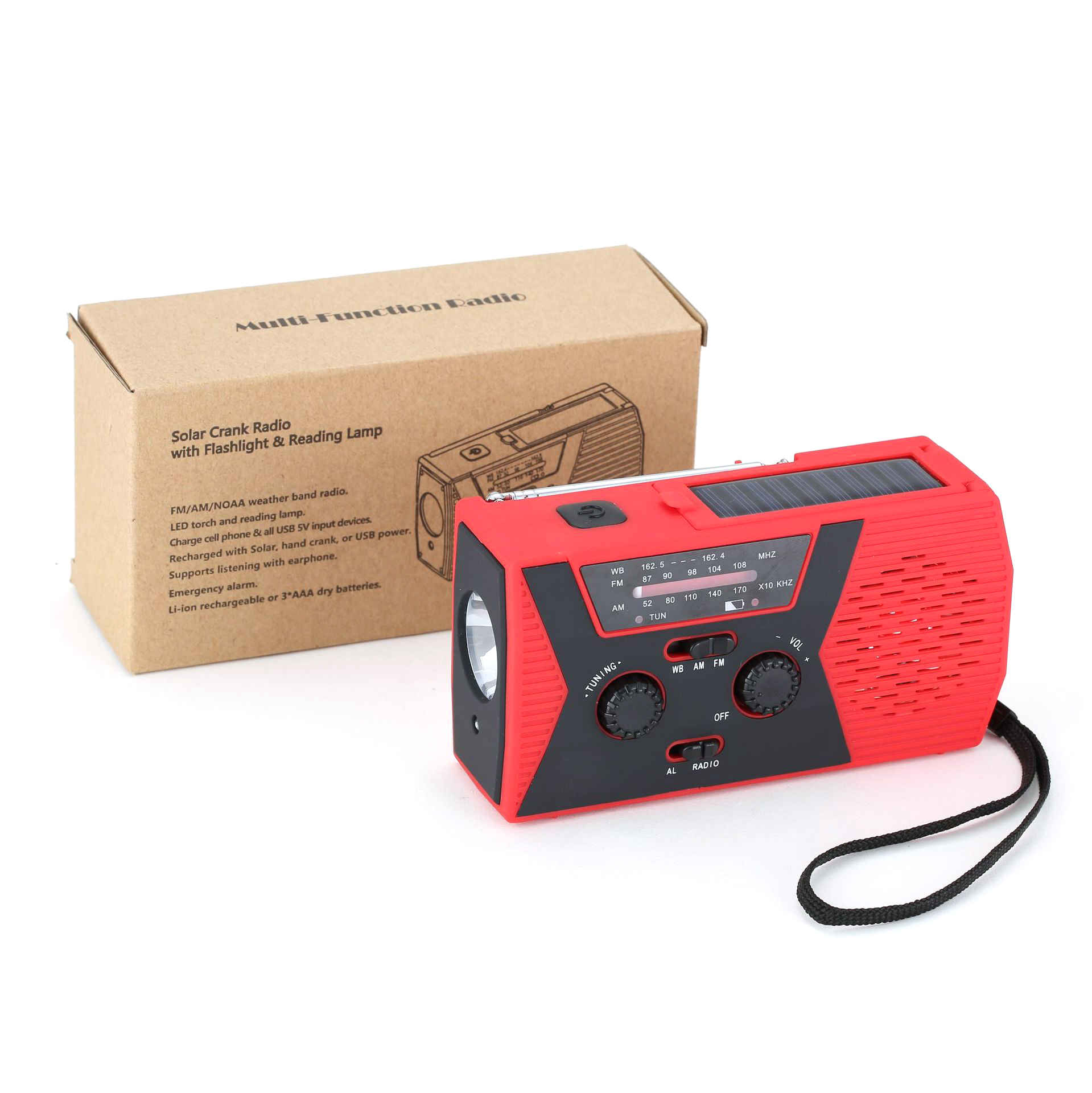 Solar Hand-Crank Radio With Flashlight 2