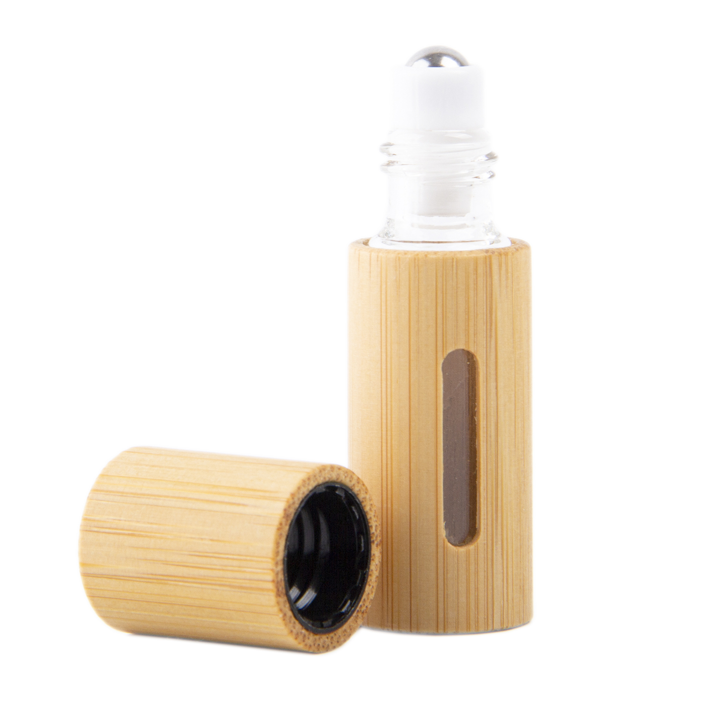 Custom 5ml Bamboo Glass Roll On Bottle 1