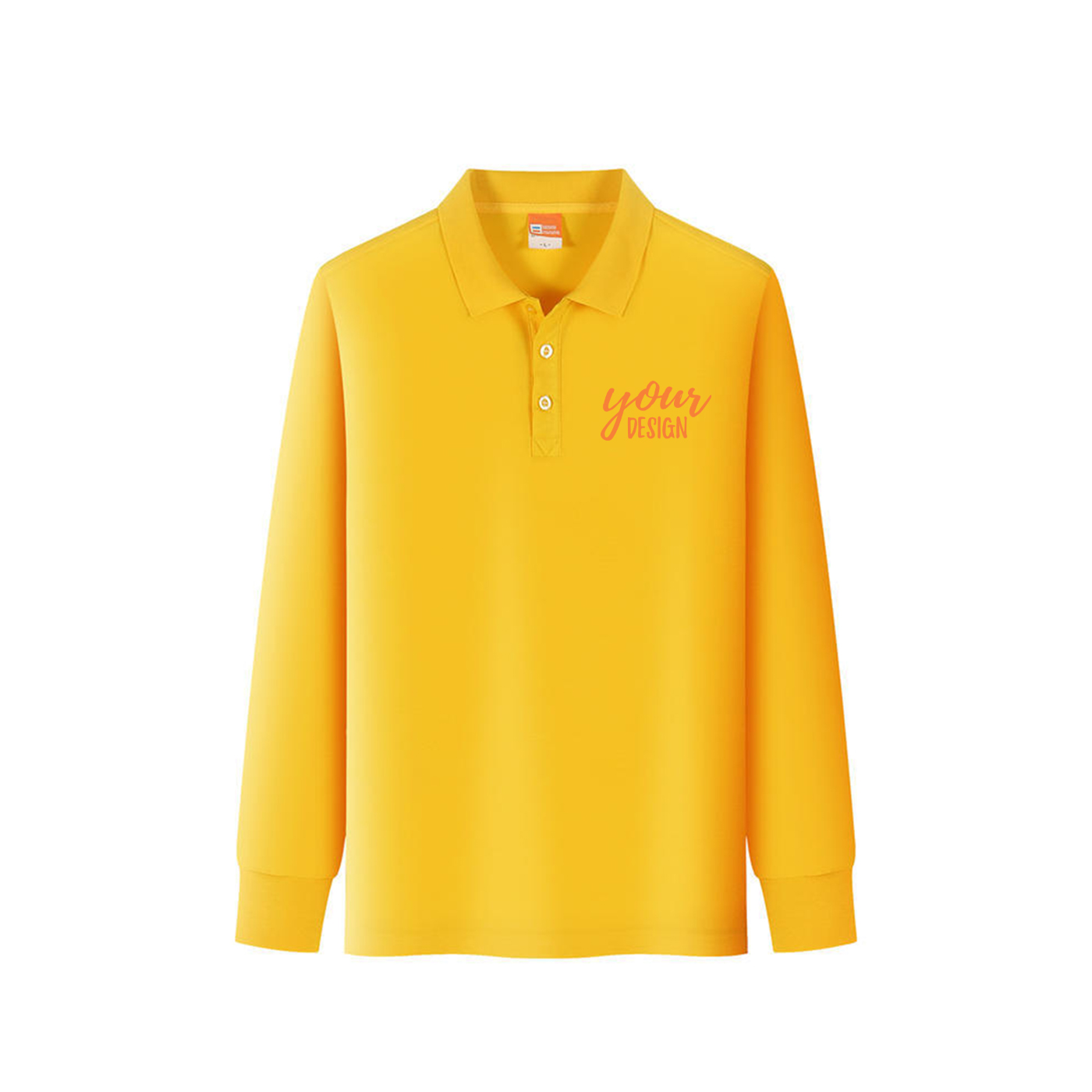 Customizable Long Sleeve Lapel Polo Shirt 1