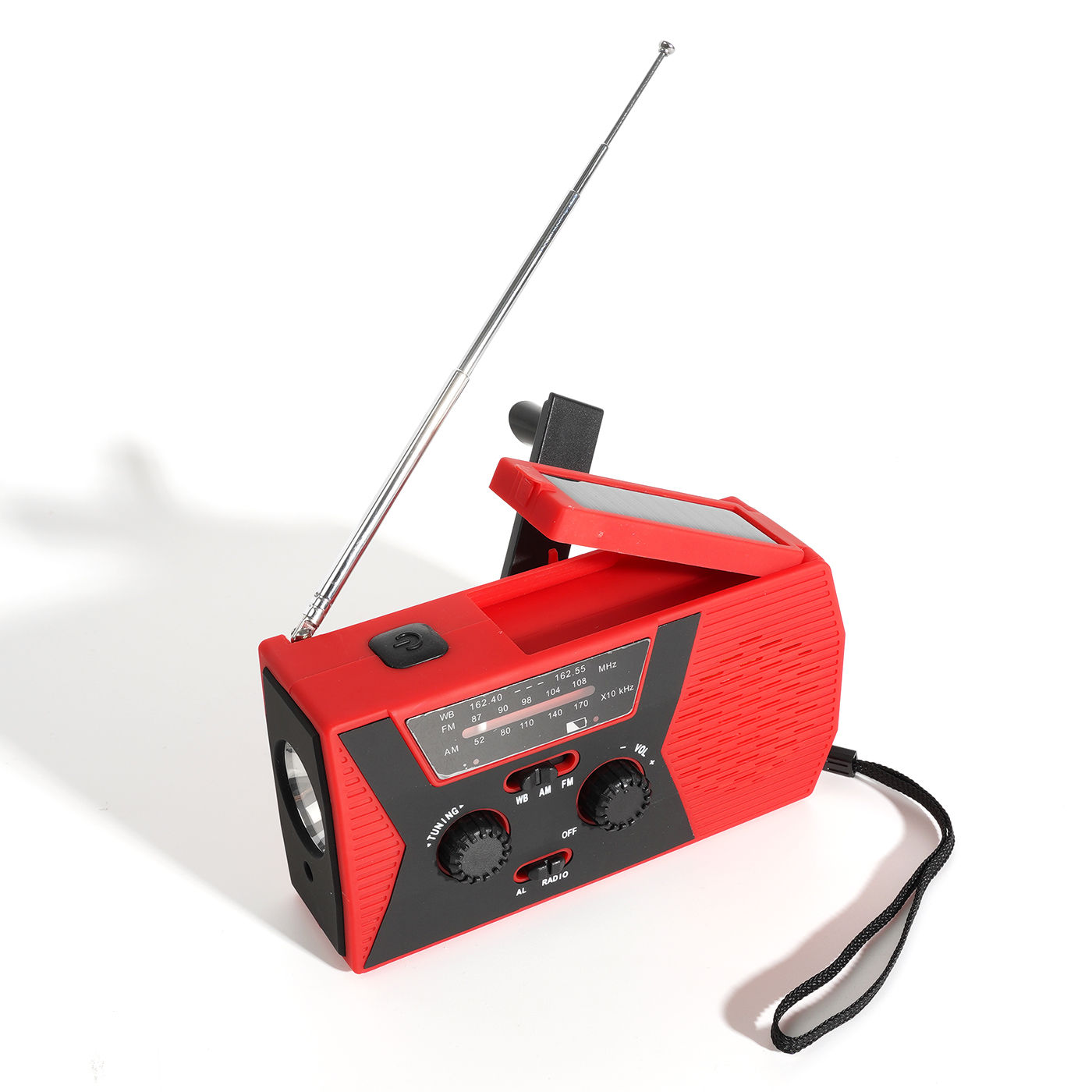 Solar Hand-Crank Radio With Flashlight 