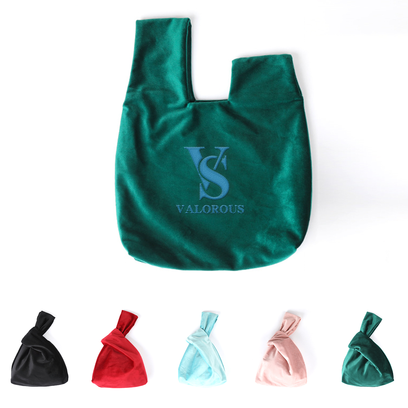 Portable Velvet Knot Wristlet Bag 