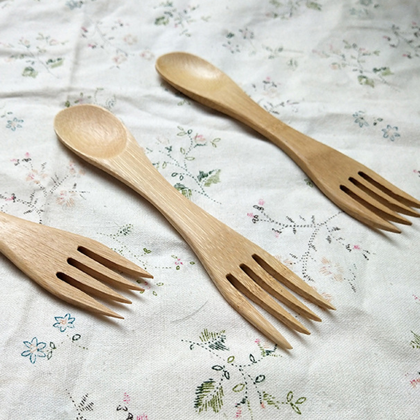 Bamboo Spoon & Fork Set3