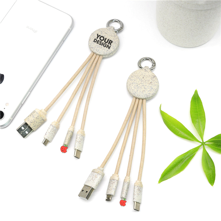 Wheat Straw Multi-Cable Charging Cables